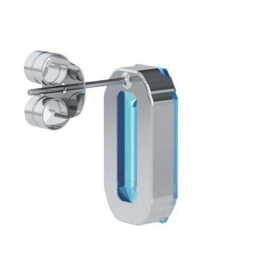 Pendientes Inspire Rectángulo Aguamarina en Plata bañada en Rodio – Elegancia Azul Serena - Victoria Cruz [1]