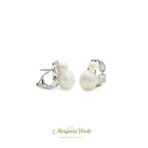 Pendientes LineArgent plata con perla 18092 [0]