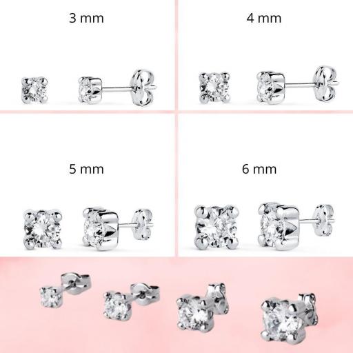 Pendientes Punto de Luz en Oro Blanco 18K – Brillo Puro en Cada Tamaño [4]