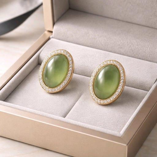 Pendientes Salvatore Plata en plata con baño de oro y mineral verde – cierre omega [1]