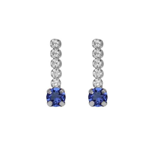 Pendientes Shine Rivière Sapphire en Plata bañada en Rodio – Brillo Azul Intenso - Victoria Cruz