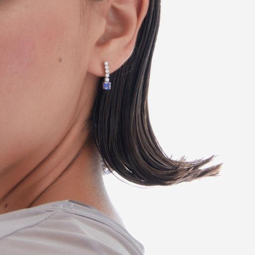 Pendientes Shine Rivière Sapphire en Plata bañada en Rodio – Brillo Azul Intenso - Victoria Cruz [1]