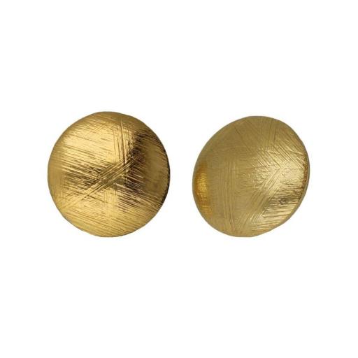 Pendientes Zoom Esfera Texturizada en Plata de Ley bañada en Oro 18kt – Victoria Cruz [0]