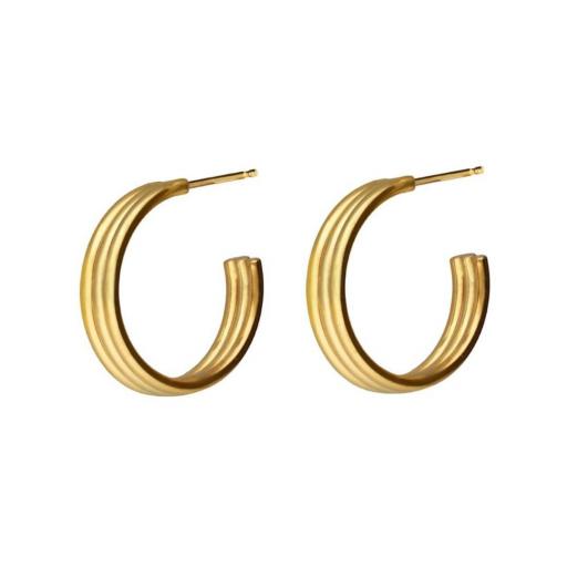 Pendientes aro Nivola en Plata 925 baño Oro 18kt – Victoria Cruz