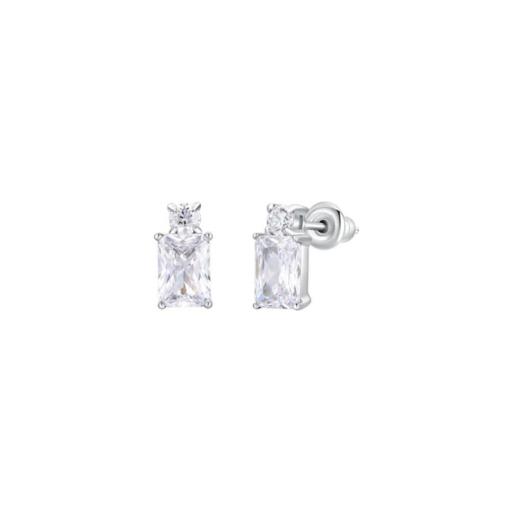 Pendientes Pequeños Rectangulares con Cristal · Acero Inoxidable