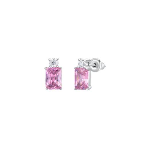 Pendientes Pequeños Rectangulares con Cristal · Acero Inoxidable [1]