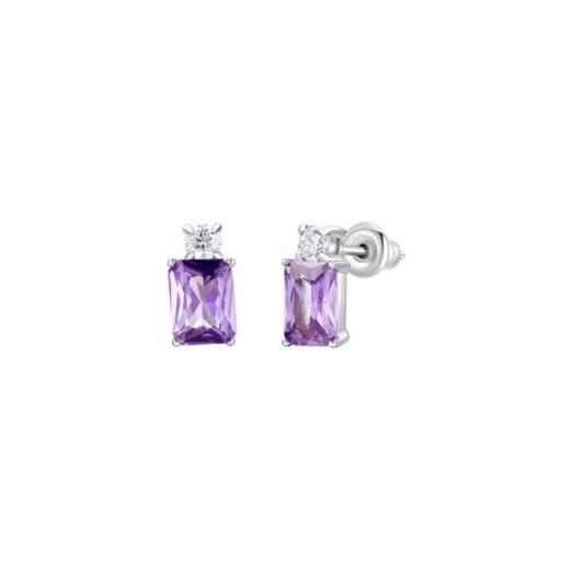 Pendientes Pequeños Rectangulares con Cristal · Acero Inoxidable [2]