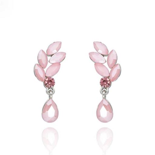 Pendientes de fiesta en tono rosa