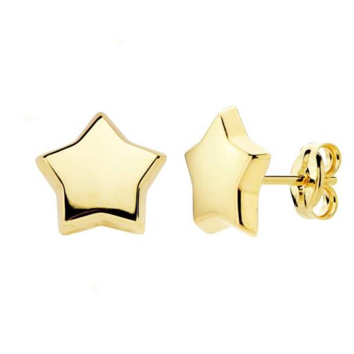 Pendientes de oro 18K en forma de estrella