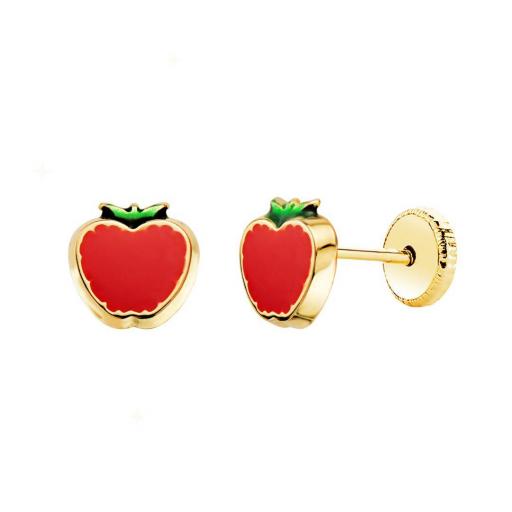 Pendientes de oro 18K en forma de manzana