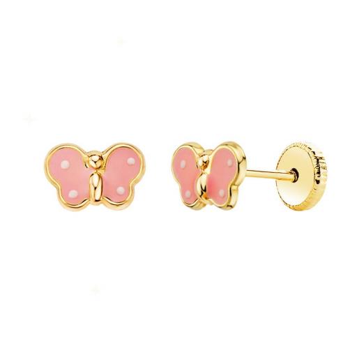 Pendientes de oro 18K en forma de mariposa