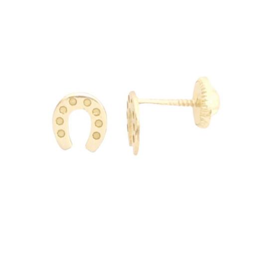 Pendientes lisos herradura de oro 18k