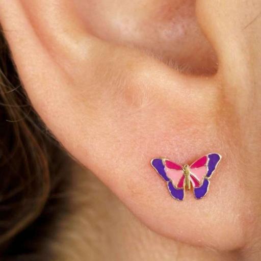 Pendientes mariposa esmaltada de oro 18k [1]