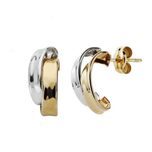 Pendientes de oro bicolor 9K