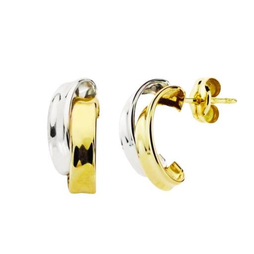 Pendientes de oro bicolor 9K