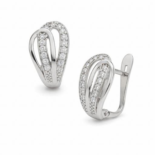 Pendientes de oro 18k con circonitas y cierre catalán  [1]