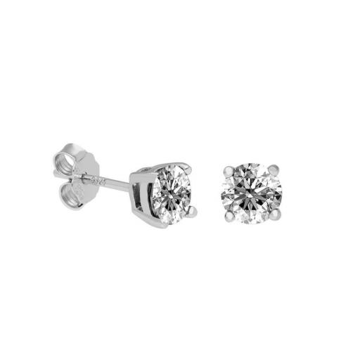 Pendientes de plata Moissanite Diamond Brizzling 2008