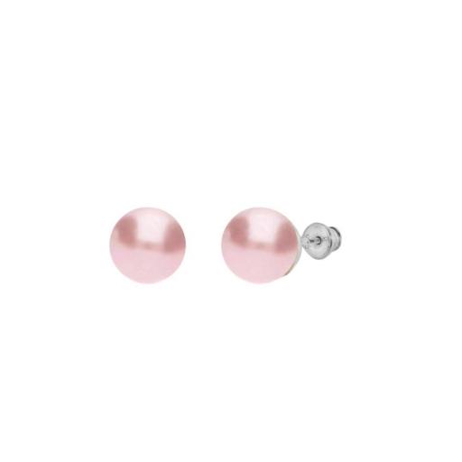 Pendientes de plata con perlas rosadas de 10 mm