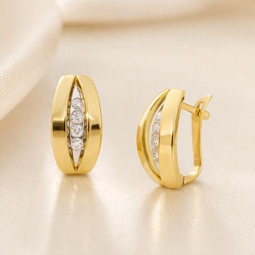 Pendientes de oro amarillo 18k con cierre catalán [1]