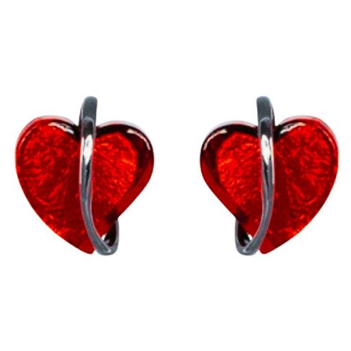 Pendientes en forma de corazón rojo