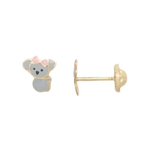 Pendientes KOALA esmalte de oro 18k