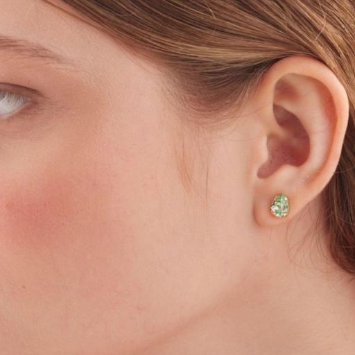 Pendientes lágrima con cristal en Plata 925 baño Oro 18kt – Victoria Cruz [2]