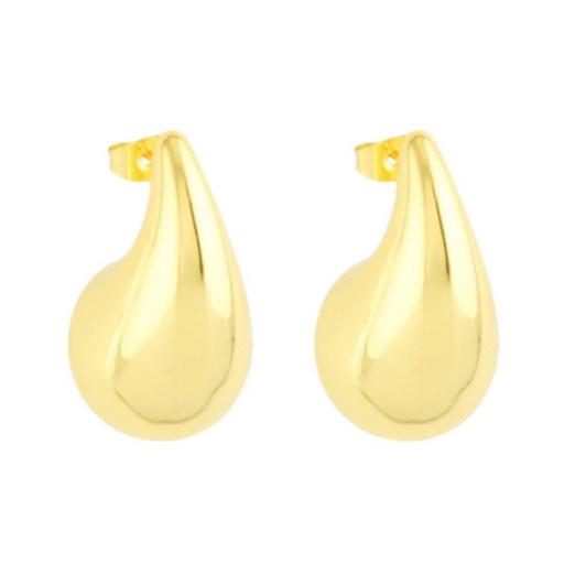 Pendientes lágrima en acero quirúrgico dorado 3 cm