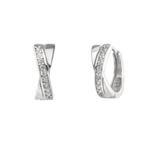 Pendientes pequeños aros lisos con varias circonitas brillantes