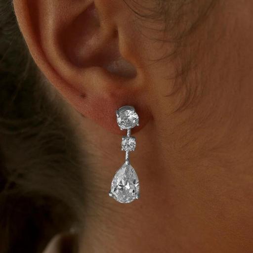  Pendientes plata LineArgent para novia con circonitas blancas  [1]