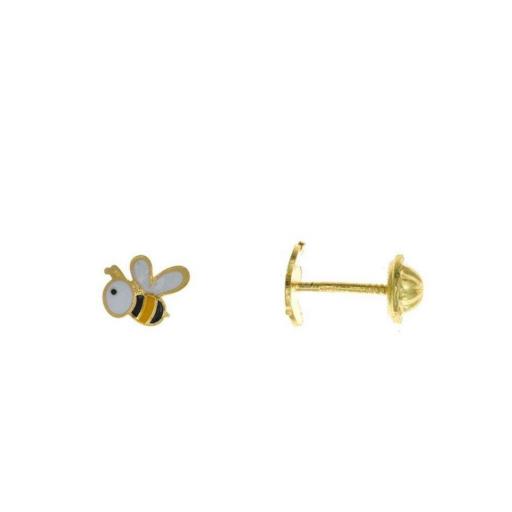 Pendientes plata dorada Abeja de Salvatore Plata