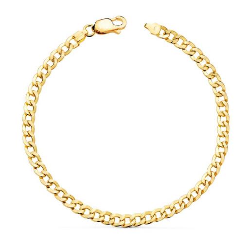Pulsera Barbada Plana de Oro 18K – Clásica y Elegante
