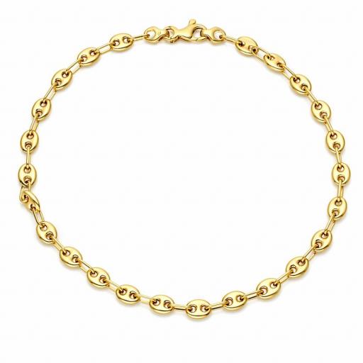 Pulsera Calabrote Hueca Oro 18K 4mm – Estilo Atemporal