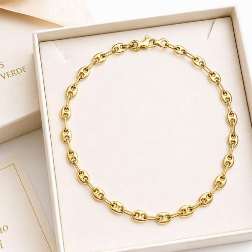 Pulsera Calabrote Hueca Oro 18K 4mm – Estilo Atemporal [1]