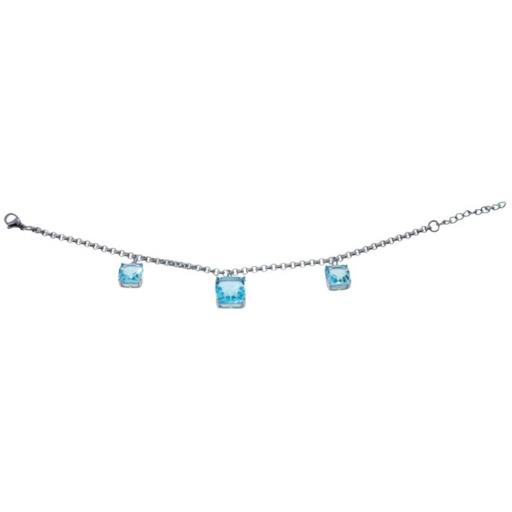 Pulsera Celeste by Avanty – Acero con 3 Piedras Celestes