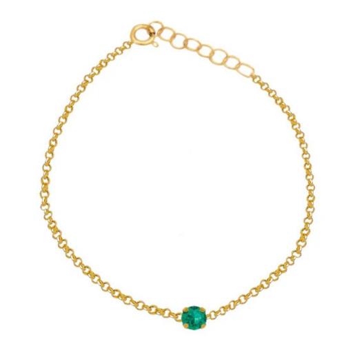 Pulsera Céline Verde en Plata de Ley bañada en Oro 18kt – Victoria Cruz