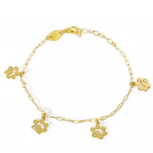 Pulsera Cocolada Huella en Plata de Ley con Cristal Blanco – Victoria Cruz