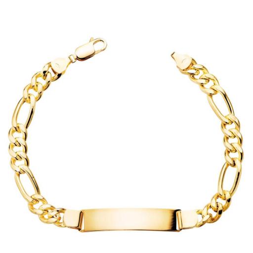 Pulsera Esclava de Hombre en Oro Amarillo 18K – Eslabón Fígaro Cartier 3x1