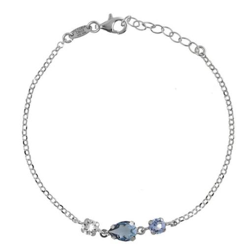 Pulsera Illume Lágrima Denim Blue en Plata de Ley bañada en Rodio – Victoria Cruz