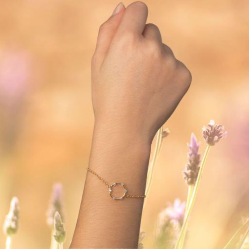 Pulsera Iris Circle en Plata bañada en Oro 18K con Cristales – Victoria Cruz  [1]