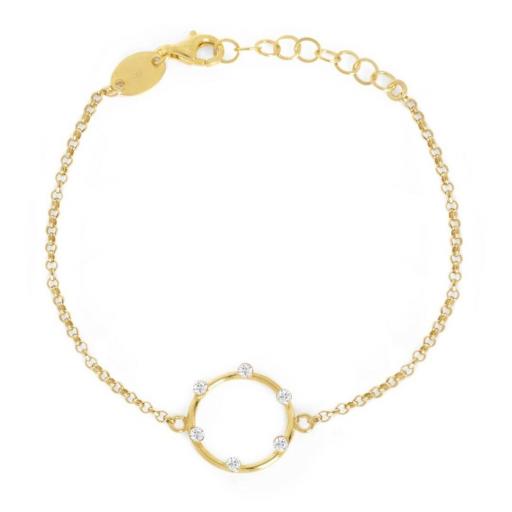Pulsera Iris Circle en Plata bañada en Oro 18K con Cristales – Victoria Cruz 