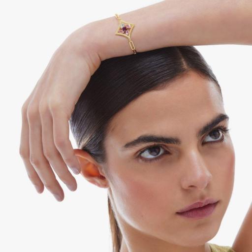Pulsera Paris Rombo Cristal en Plata de Ley Bañada en Oro 18kt [2]