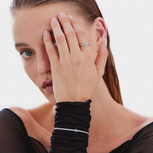 Pulsera Riviere Cristales Plata de Ley Baño Rodio Ajustable Victoria Cruz Ryver [1]