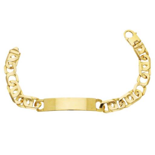 Pulsera hombre de oro amarillo 18K placa fundida