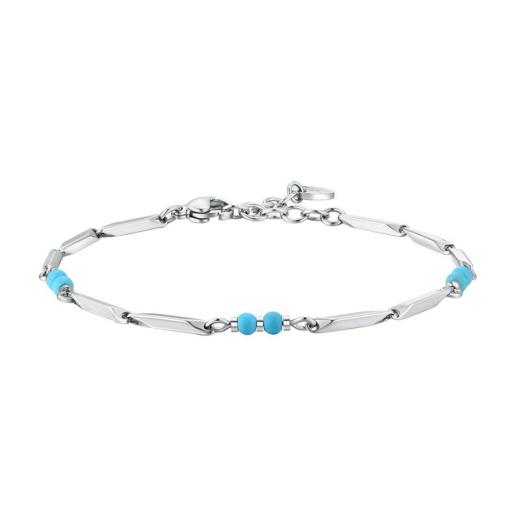 Pulsera de Acero con Turquesa – Estilo Moderno y Fuerza Masculina