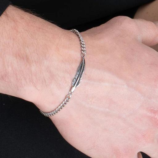 Pulsera de Hombre con Pluma – Estilo Joven y Libre [1]