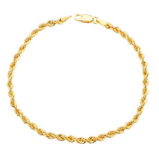 Pulsera de Oro Amarillo 18K con Cordón Salomónico – Elegancia Delicada y Versátil