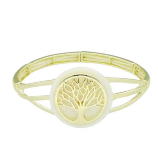 Pulsera de concha natural y árbol de la vida