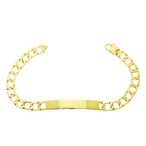 Pulsera de hombre en Oro macizo de 18k con placa