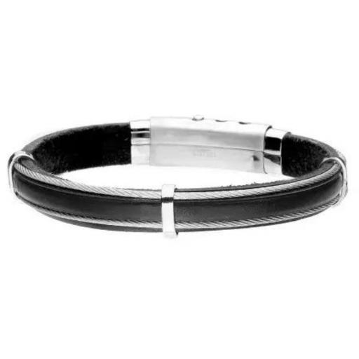 Pulsera de hombre negro con alambre de acero inoxidable modelo 762