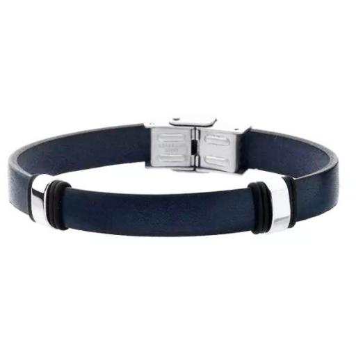 Pulsera de hombre azul fabricada en cuero natural 